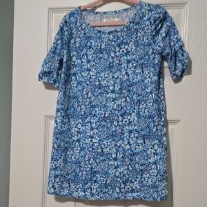 Lilly Pulitzer Blue Floral Pattern Top